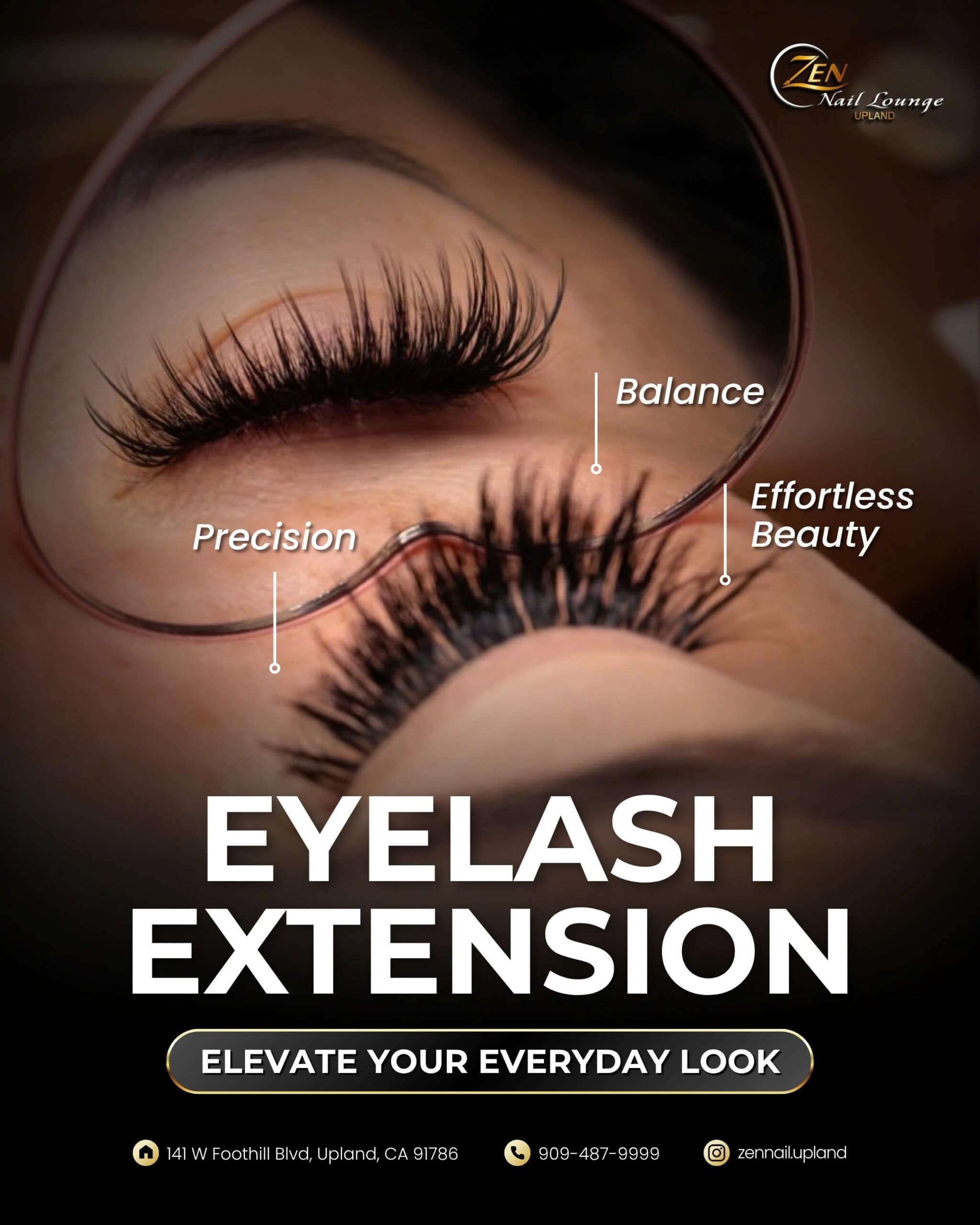 Close-up of eyelash extension application showcasing precision and beauty.