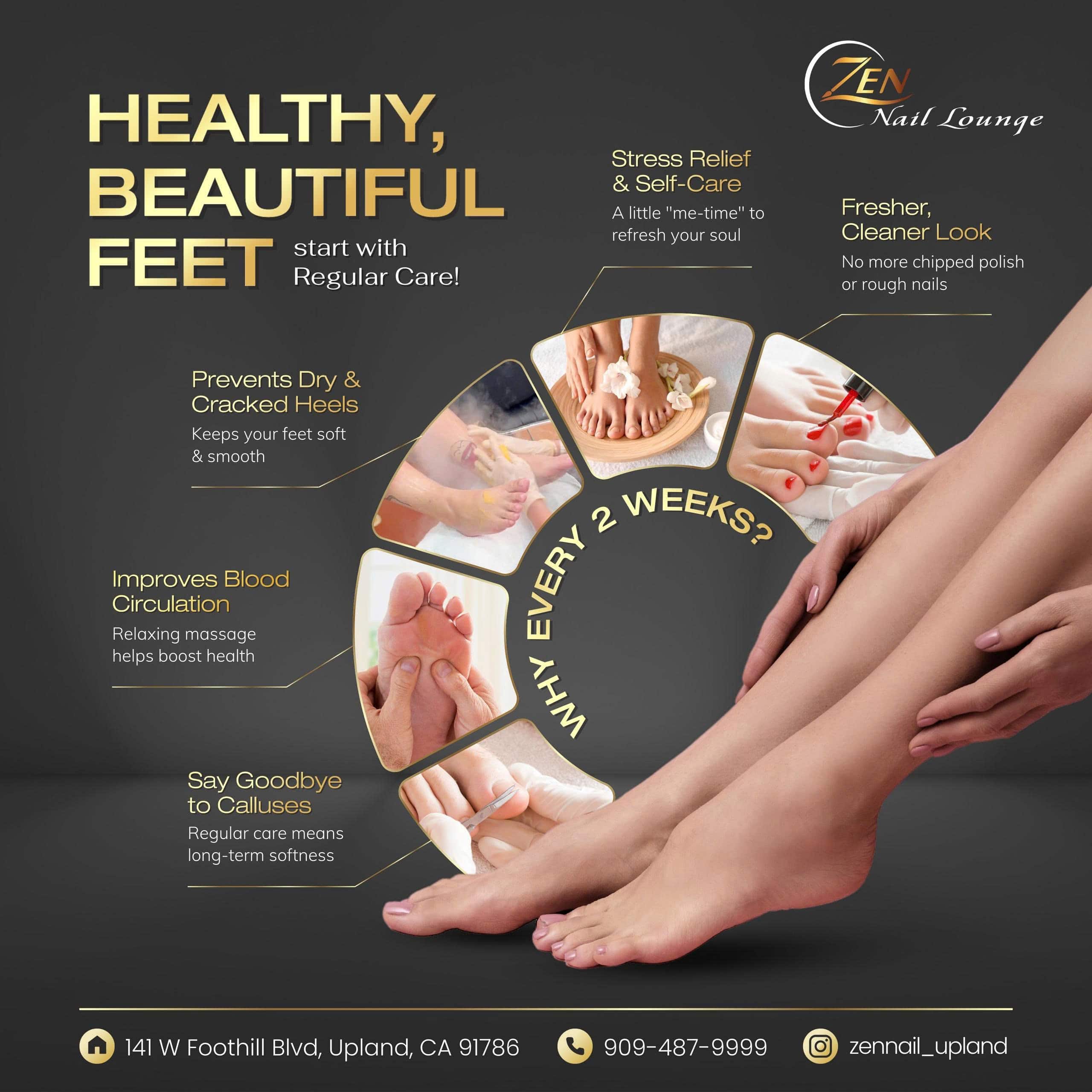 Relaxing foot care for healthy, beautiful feet every 2 weeks.