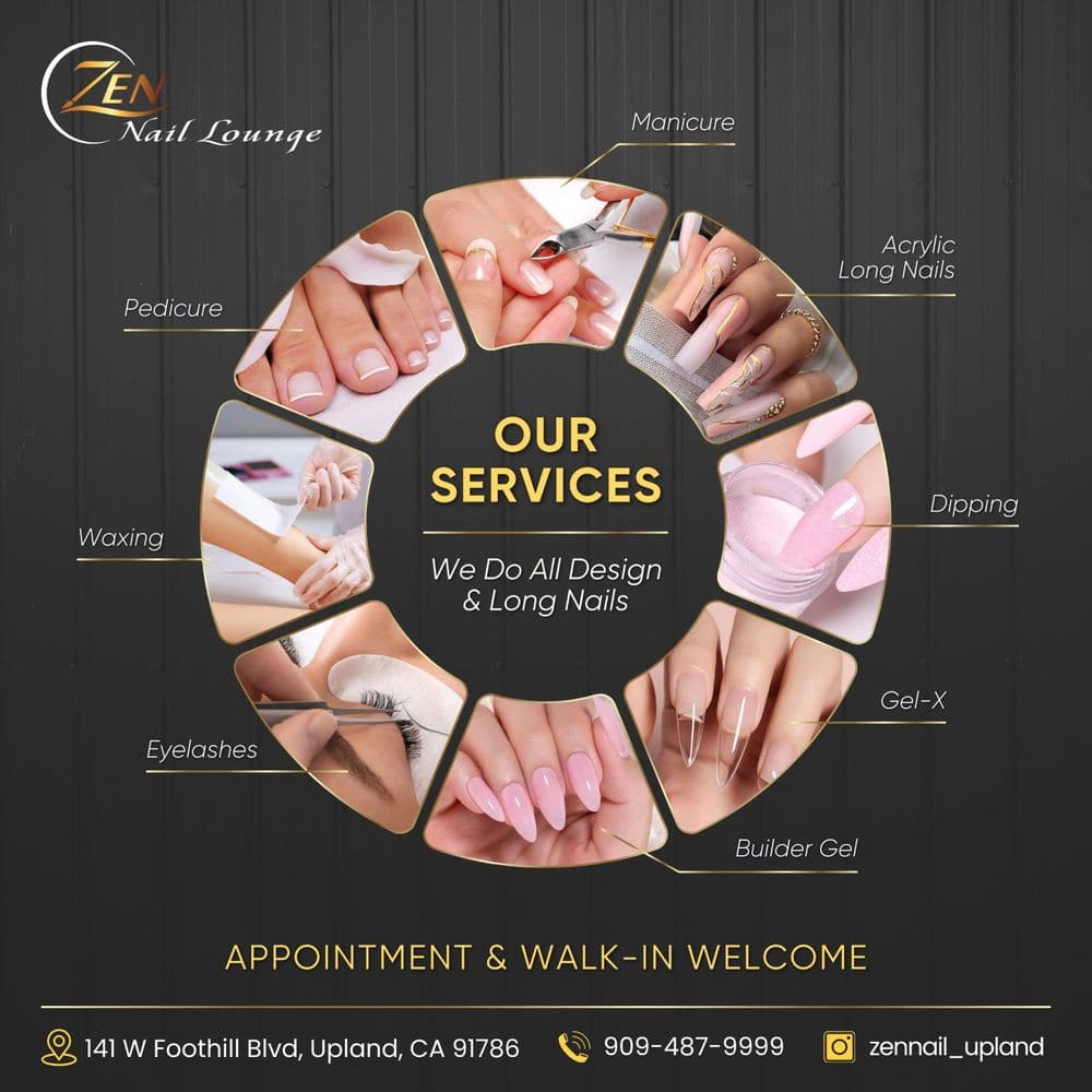 Stunning gel nail results at Zen Nail Lounge Upland, CA